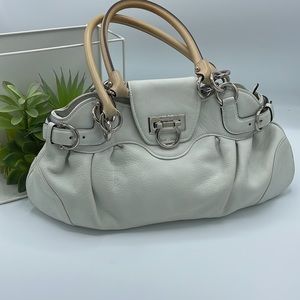 Salvatore Ferragamo White Leather Marisa Satchel